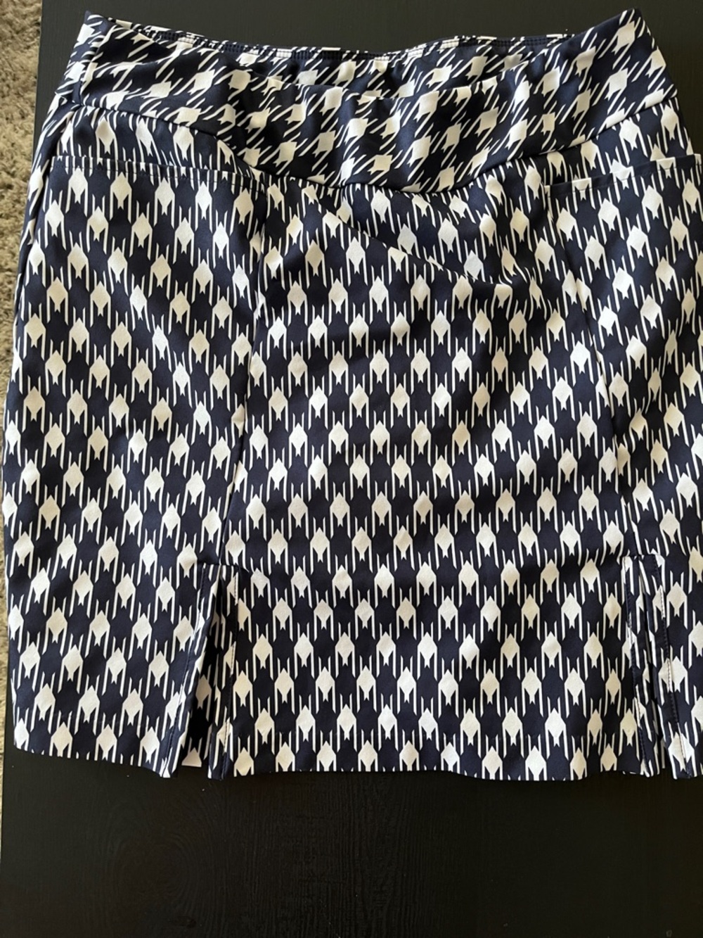 Navy and White Printed Golf Skort